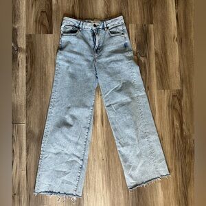 HIDDEN Light Wash Blue High-Rise Wide Leg Cropped Women’s Jeans